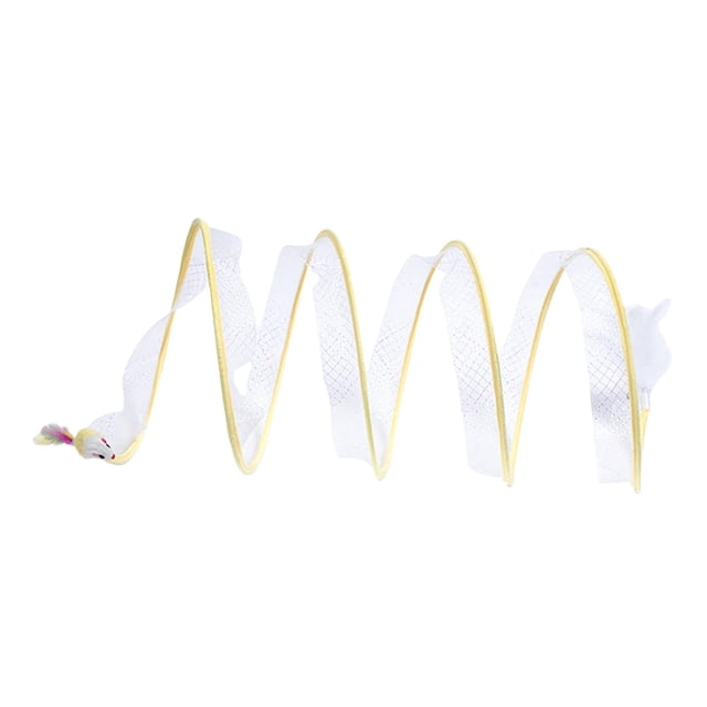 plegable para gatos de interior, tubos plegables, juguete interactivo, en espiral portátil, juguetes para gatos, juguete de primavera para Amarillo Sunnimix Gato Túnel