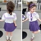 thumbnail image 3 of Kid's Jk Shirt Pleated Skirt Bow Tie Anime Kuromi Sanrios Summer Lolita Girl Naval Style Sweet Princess Dress Fashion Kawaii, 3 of 5