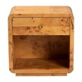thumbnail image 3 of Pemberly Row Modern Natural Real Burl Wood 1-Drawer Nightstand, 3 of 11