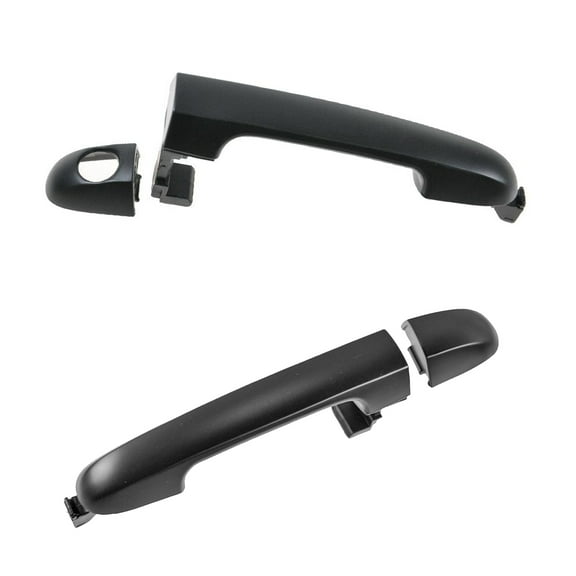 TRQ Front Exterior Outside Black Door Handle Pair LH RH Set for Hyundai Elantra DHA67474
