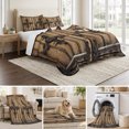 thumbnail image 6 of Twin XL Quilt Set 68''x98'', Farmhouse Brown Lightweight Bedspread Coverlet Set with 2 Pillow Shams, Rustic Wooden Historical Barn Door Plank Breathable All Season Quilt Bedding for Dorm/Guest Room, 6 of 9