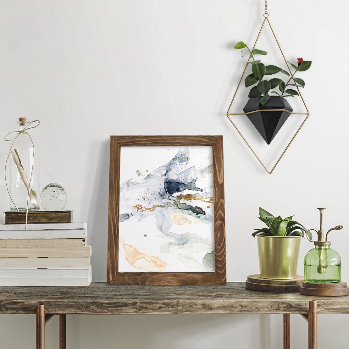 Organic Interlace II -Framed Print w/glass-Walnut