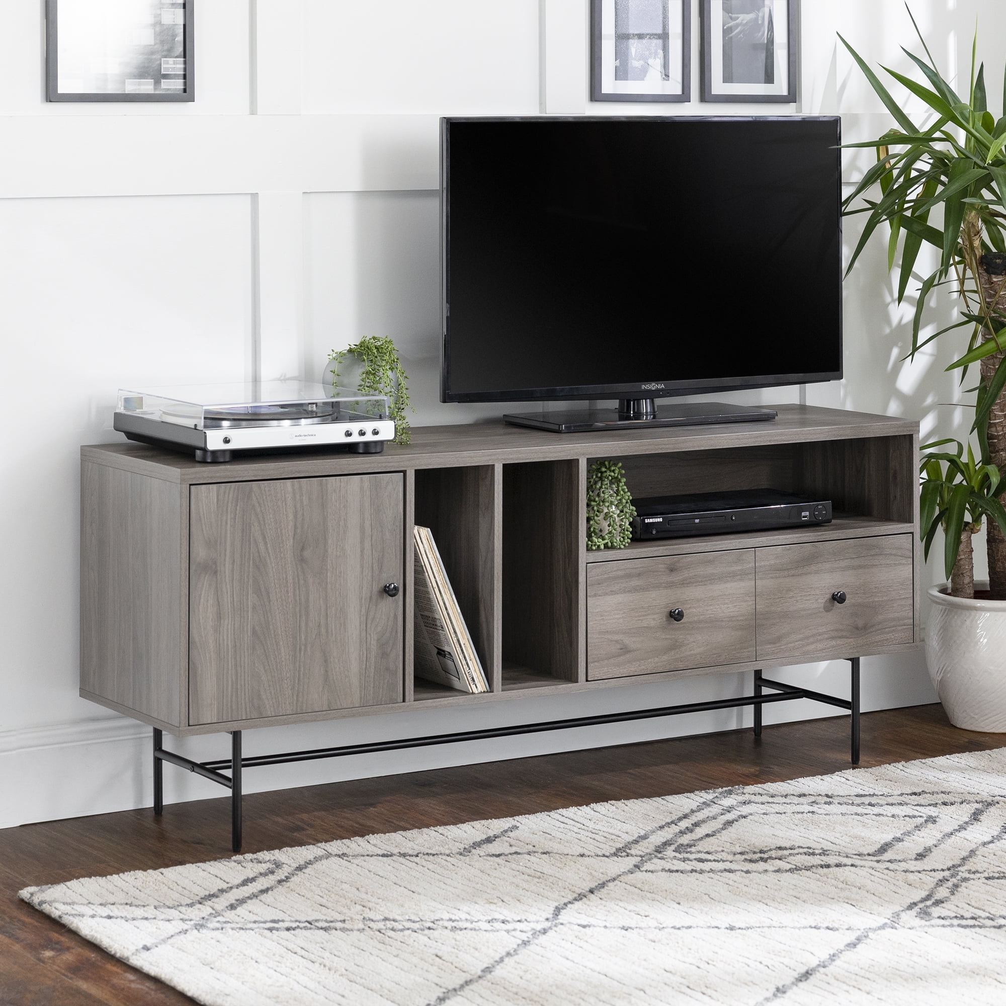 Modern Slate Grey TV Stand for TVs up to 66" by Manor Park