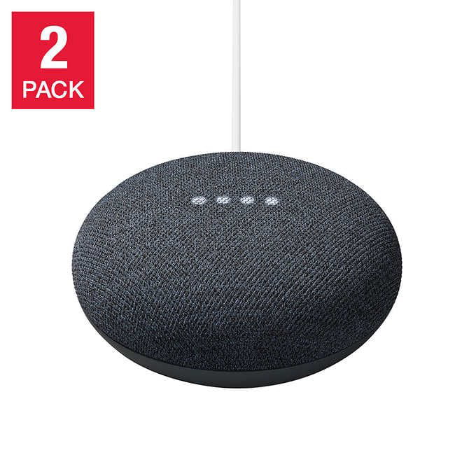 Google Nest Mini (2nd Generation) Smart Speaker - Charcoal 2 Pack