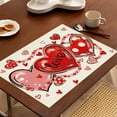 thumbnail image 6 of Red Love Valentine's Day Placemats 14x18 Inch Red Hearts Placemats Heat Resistant Non-Slip Place mats for Dining Table Seasonal Anniversary Holiday Table Mats for Party Kitchen Dining Decoration, 6 of 6