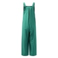 thumbnail image 6 of YUNAFFT 2024 Summer New Style Women Wide Leg Overalls Sleeveless Jumpsuits Loose Solid Color Suspender Comfy Baggy Button Rompers with Pockets, 6 of 8
