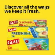(2 pack) Glad Pressn Seal Food Plastic Wrap, 50 sq ft Roll