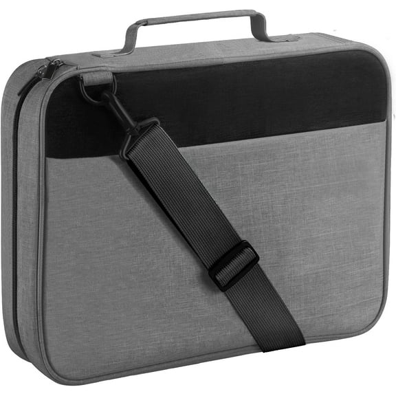 Bible Cover for Men, Extra Large Scripture Case, Church Bag Multi-Funtional Organizer Protective Bible Carrier 13.4" X 10.2" X 3.3" with Book Fixing Bands for Study Daily Use(Gray)