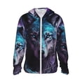 thumbnail image 1 of Balery Purple Sky Wolf Sudadera ligera de manga larga con capucha y protección solar UPF 50+ para hombre y mujer, ideal para pesca y running-X-Large, 1 of 7