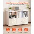 thumbnail image 2 of VEVOR 2 Drawer Wooden File Cabinet, Mobile Filing Cabinet with Open Shelves, Lockable Lateral Rolling File Storage with Adjustable Shelves, Free Standing Printer Stand for Home Office School, White, 2 of 9