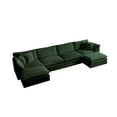 thumbnail image 4 of Comfort U Shaped Couch with Reversible Chaise, Modular Large U-Shape Sectional Sofa, Double Extra Ottomans,Green Chenille, 4 of 9