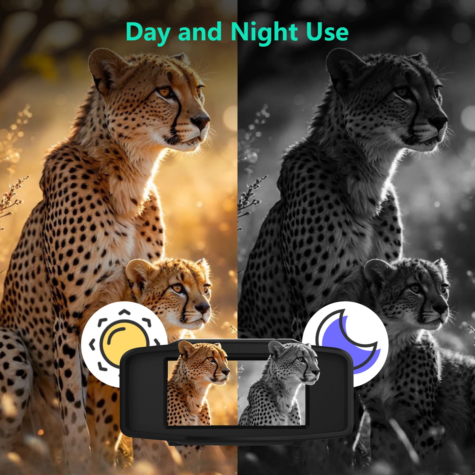 WARMTUYO Gray Night Vision Goggles for Adults,4K Night Vision Binoculars with 5000mAh Rechargeable Battery,32GB Card,with LED Flashlight for Camping & Security, Gifts for Men
