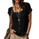 thumbnail image 1 of Neewe Women Summer Button Down Square Neck Shirt Short Sleeve Cotton Blouses Button Up Tops Daily Outfits, 1 of 8