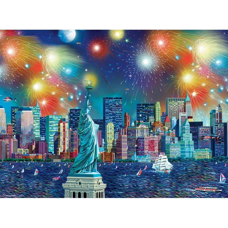 ナイトフライ マンハッタン Manhattan ジグソーパズル 1000ピース Buffalo Games 1000-Piece Night & Day Manhattan Celebration
