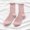 Pink, variant on Women Ankle Socks Knit Lace Ruffle Socks Solid Color Casual Socks
