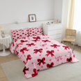 thumbnail image 3 of Erosebridal Kids Red Ribbon Bedding Toddler Comforter Set, Cute Bow Down Comforter, Cartoon Bow-tie Decor, Reversible 2pcs, 3 of 7
