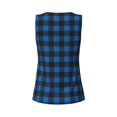 thumbnail image 5 of Gaeub Blue Black Plaid Women's Workout Tank Tops Lightweight Sleeveless Shirts for Women for Athletic Running Tennis Yoga - Small, 5 of 9