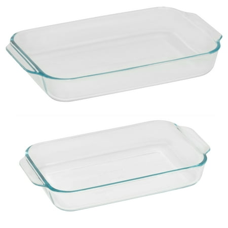 Pyrex Basics 2 Piece Bakeware Value Pack, 3qt and 2qt Oblongs
