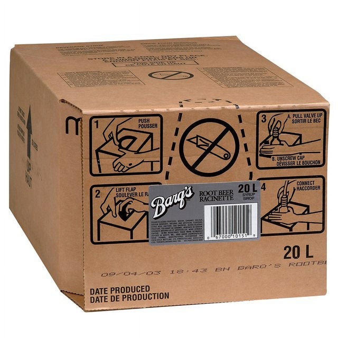 Barq's Root Beer Soft Drink Bulk Food Service BIB (Bag-In-Box) - 20L / 5.28 Gallons