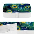thumbnail image 4 of Peacock Feathers Portable PU Leather Jewelry Organizer Box with Removable Compartment, 4 of 6