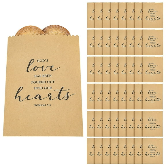 Fun Express Mega Bulk 200 Piece God’s Love Wedding Kraft Paper Treat Bags