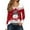 Red, variant on IWRICH Women's Christmas Snowmen Printed Tops Casual V-Neck Long Sleeve Casual T-Shirts 2025 Fall Trendy Tees Red XL