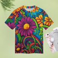 thumbnail image 4 of Nostalgic Vintage Floral T Shirts Basic T-Shirt Short Sleeve Ladies Tee Shirt Summer Graphic Clothing, 4 of 6