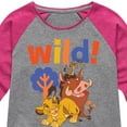 thumbnail image 3 of The Lion King - Wild! - Simon, Pumbaa, & Timon - Toddler & Youth Girls Raglan Graphic T-Shirt, 3 of 5