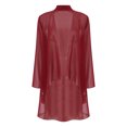 thumbnail image 1 of Oyolan Cardigans Kimono pour Femmes en Mousseline Transparente, Cache-Maillots Décontractés Amples, Boléro Ouvert à l'Avant, Vêtement d'Extérieur Bourgogne P, 1 of 7