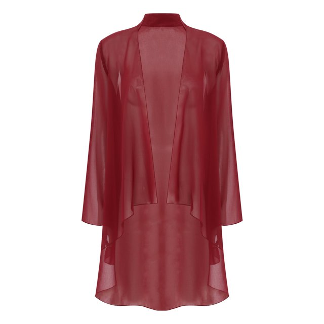 Oyolan Cardigans Kimono pour Femmes en Mousseline Transparente, Cache-Maillots Décontractés Amples, Boléro Ouvert à l'Avant, Vêtement d'Extérieur Bourgogne P