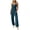 #165-Navy, variant on Women's Wide Leg Pants Jumpsuit, Solid Color Halter Neck Casual Loose Fit with Pockets, Breathable Cotton Blend Long Pants for Vacation, Daily Wear