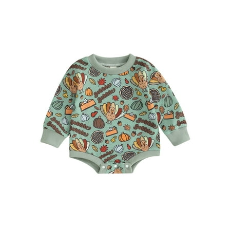 

Meihuid Baby Girls Boys Sweatshirts Rompers Thanksgiving Clothes Bodysuits
