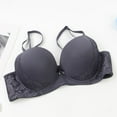 thumbnail image 4 of Fatuov Women's Lace Bra with Underwire Solid Color Soft Daily Bra for Casual, Supportive Full Coverage Push Up Lightly Lined Bra 42C, Purple, 4 of 5