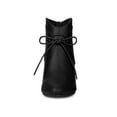thumbnail image 2 of BLISSFUL STEP Women's Pointed Toe Wedge Heel Elegant Ankle Boots Black 7.5, 2 of 8