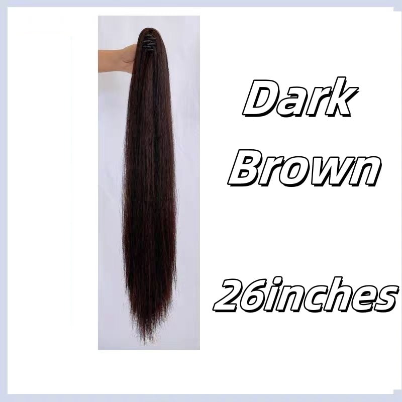 Synthetic Wig, ponytail clip, extra long temperament, natural long hair, ultra light and high ponytail, long straight hair