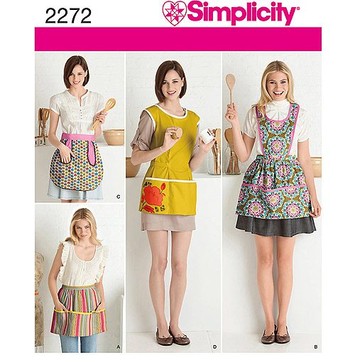 Simplicity Misses' Size SL Aprons Pattern, 1 Each