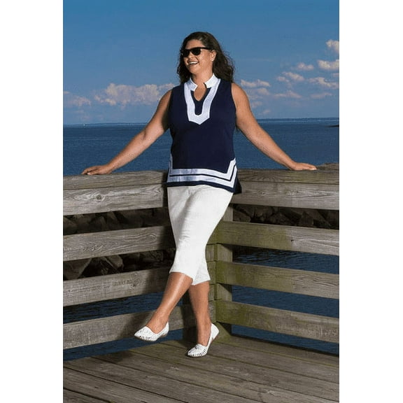 Helene Sleeveless Tunic with Trim