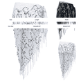 thumbnail image 3 of ManxiVoo Tie Waist Lace Wrap Layered Skirt with Scarf Belt Asymmetrical Design for Women Daily Wear, 3 of 4