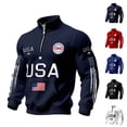 thumbnail image 4 of Men's Patriotic Waffle Long Sleeve Tee USA 250th Anniversary Shirt 250th Anniversary USA Shirt American Flag Casual Shirt, 4 of 4
