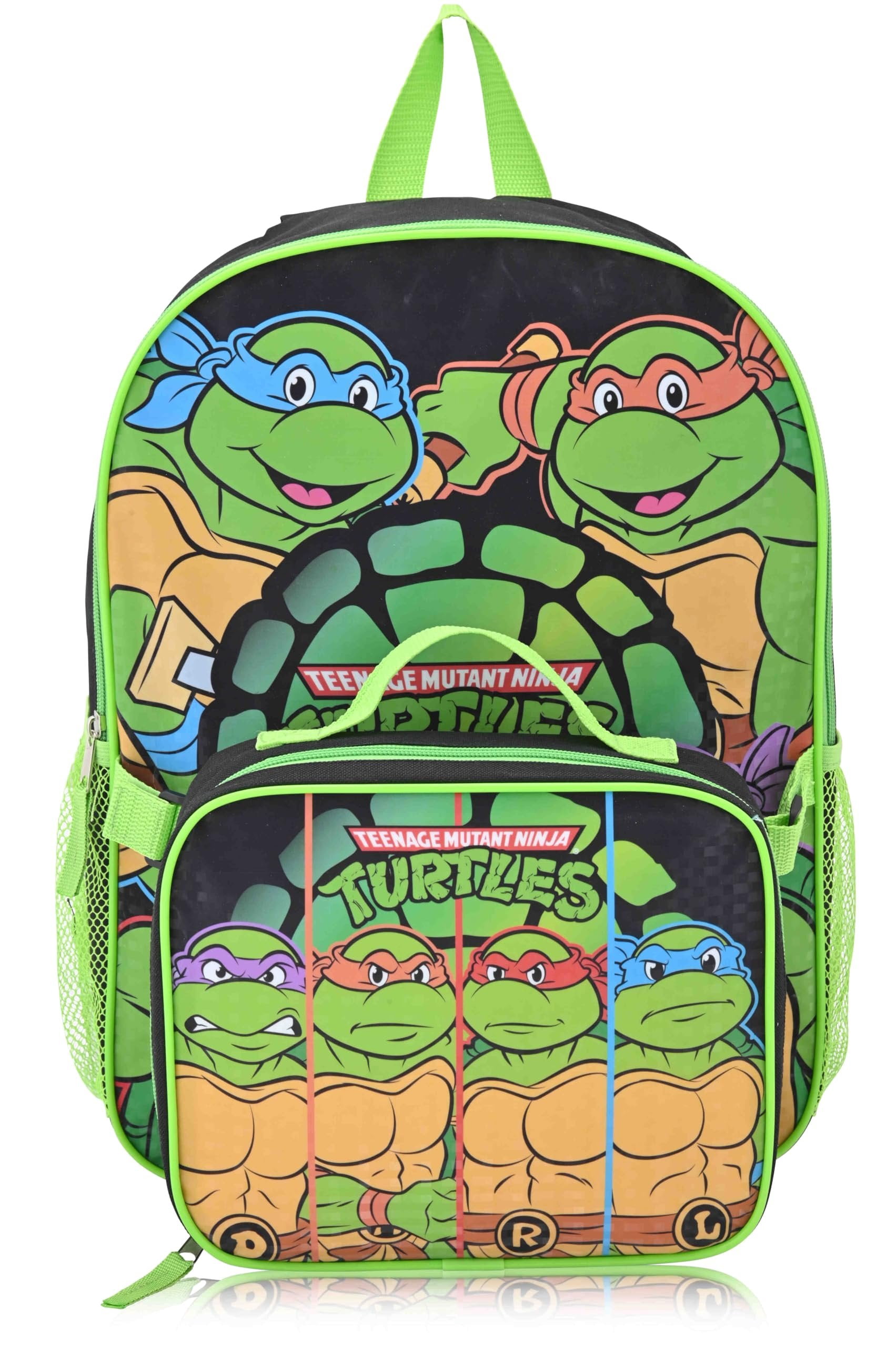 Fast Forward Teenage Mutant Ninja Turtles 16" Backpacks With Lunch Bag - Licensed Characters Kids Schoolbag