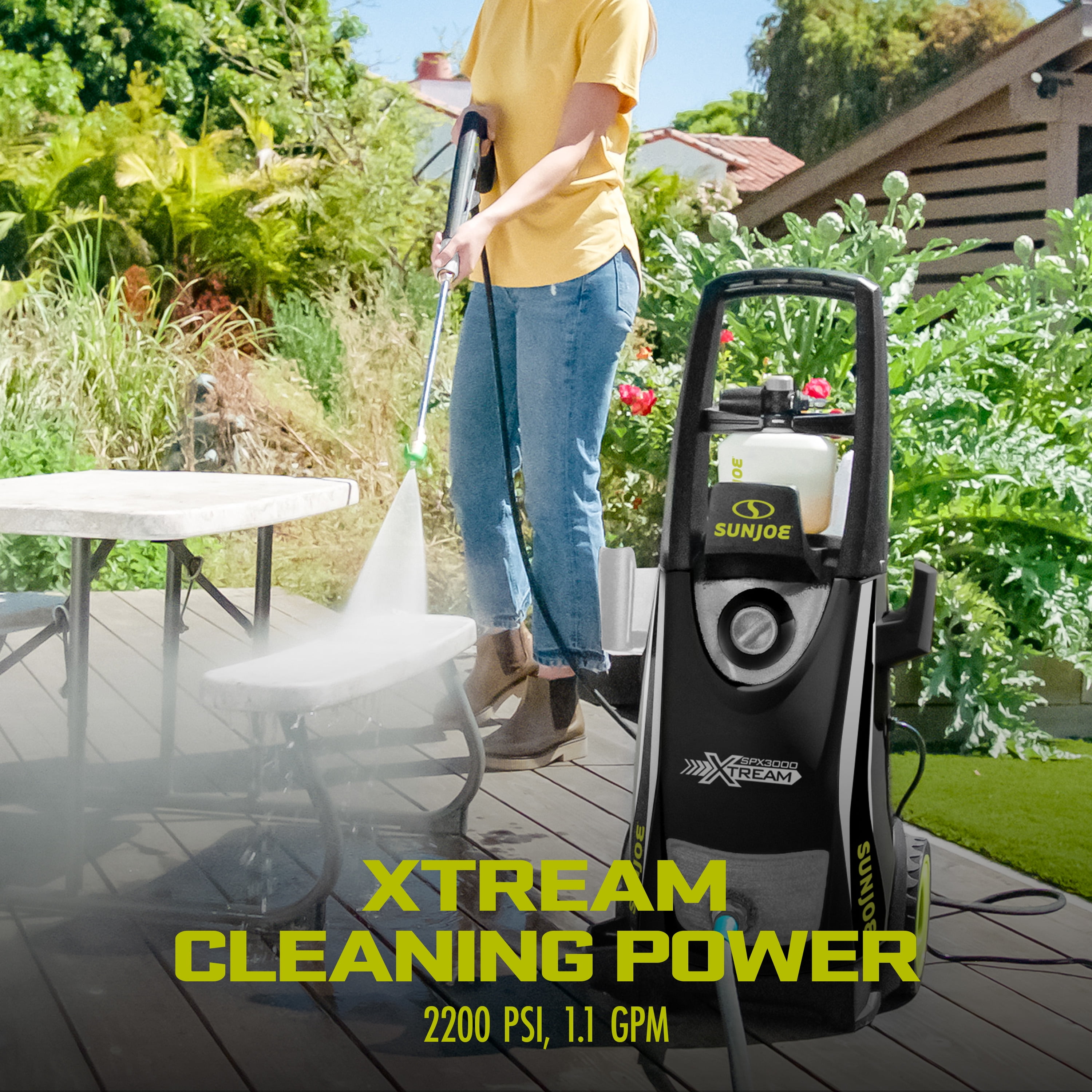 Sun Joe Xtream Clean Electric Pressure Washer, 14.9-Amp, 2200 PSI Certified Rated, 1.1 GPM Rated Flow