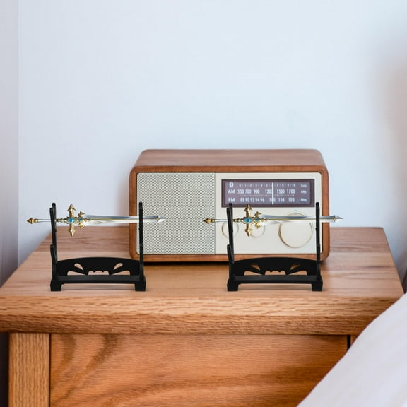 YUNLIGHTS 12pcs Sword Holder Stand Black Plastic Display Holder for Collectors Collection Display