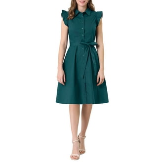 green emerald velvet dress Berylove Women Dark Green Wedding Guest Dress A Line Spaghetti Straps Maxi Prom Dress with Slit, Dark Green / M main image 1