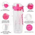 thumbnail image 6 of 32oz Fruit Infuser Water Bottle TeqHome Leakproof Sport Water Bottles with Flip Top Lid with Drinking Spout Men Women's Ideal Fitness Gift for Gym Camping Pink, 6 of 12