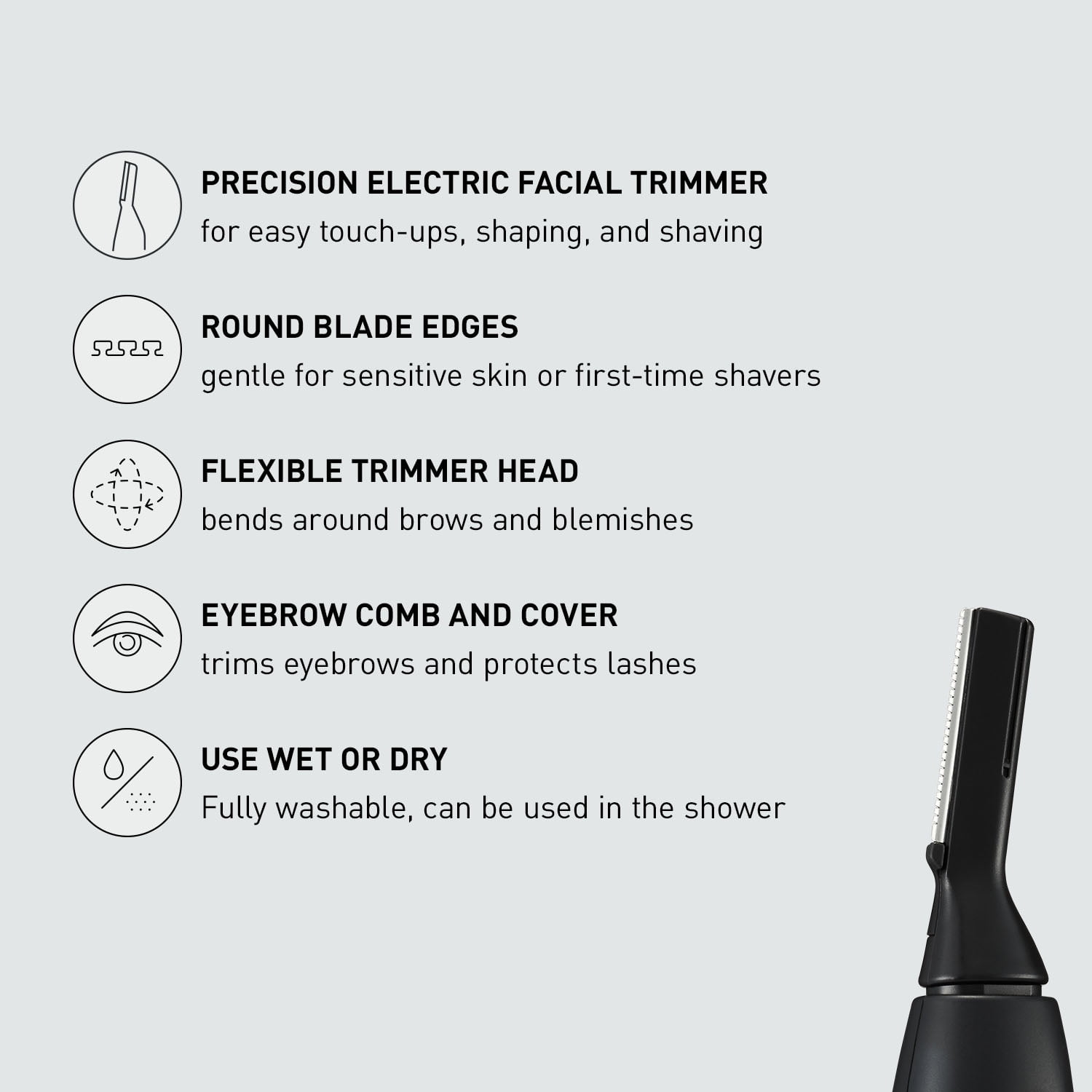Panasonic Wet/Dry Facial Hair Trimmer for Unisex with 2