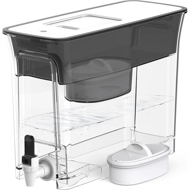 Dispensador de filtro de agua Waterdrop, 35 tazas, delgado, 4,5 L, negro