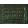 thumbnail image 1 of Ahgly Company Indoor Rectangle Persian Turquoise Blue Traditional Area Rugs, 8' x 12', 1 of 4