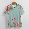thumbnail image 3 of Flamingo Pattern T Shirts Basic T-Shirt Short Sleeve Ladies Tee Shirt Summer Graphic Clothing, 3 of 6