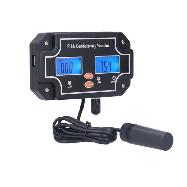 Water Quality Tester, DC 6V Hydroponic Monitor Backlight Display Portable High Accuracy With Probe For Swimming Pool For Fish For Aquarium EU Plug 230V,US Plug 110V