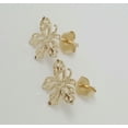 thumbnail image 4 of 14k Solid Yellow Gold Butterfly Mariposa Stud Earrings Women Push Back, 4 of 10